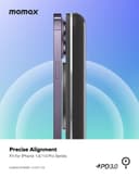 شاحن متنقل لاسلكي 10000 ميلي أمبير باور 13متوافق مع ماغ سيف من موماكس لون أسود Momax  magnetic wireless power bank