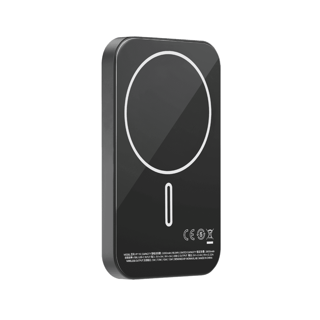 Momax q.mag x 5000mah 15w magsafe wireless power bank black