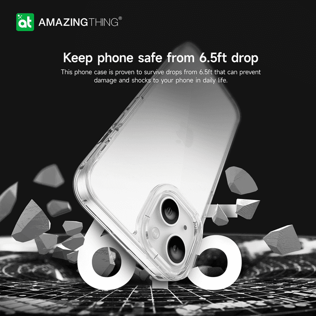 At iphone 14 6.1''minimal drop proof case transparent