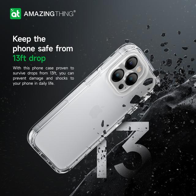 كفر جوال ايفون 14 برو 6.1 بوصة اكسبلورر برو مقاوم للصدمات لون شفاف من أميزنغ ثينغ At iphone 14 pro explorer pro drop proof case