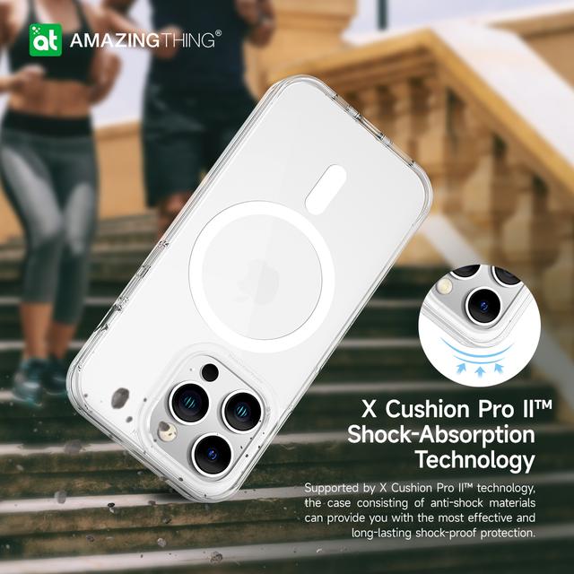 كفر جوال ايفون 14 برو مينيمال 6.1 بوصة ماغ سيف مقاوم للسقوط لون شفاف من أميزنغ ثينغ At iphone 14 pro minimal magsafe drop proof case
