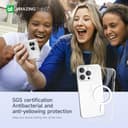 كفر جوال ايفون 14 برو مينيمال 6.1 بوصة ماغ سيف مقاوم للسقوط لون شفاف من أميزنغ ثينغ At iphone 14 pro minimal magsafe drop proof case