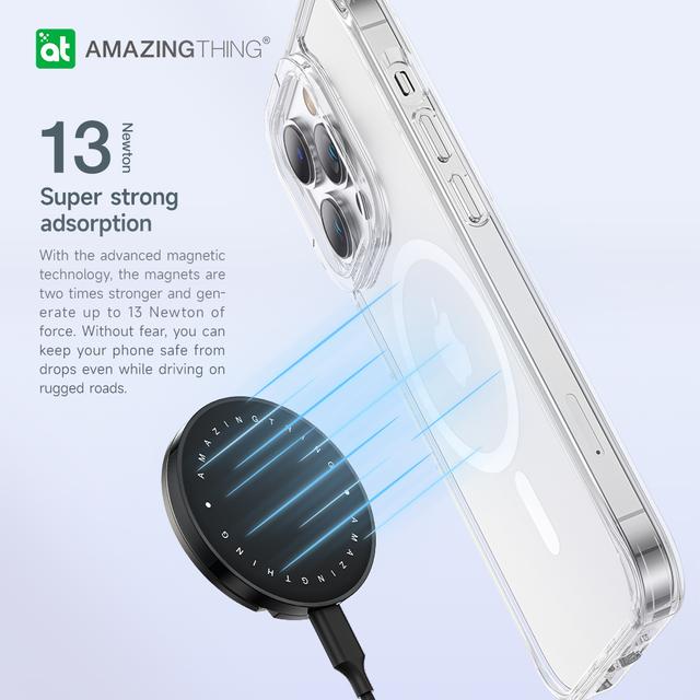 At iphone 14 pro 6.1'' minimal magsafe drop proof case transparent - SW1hZ2U6MTQ1ODc5Ng==