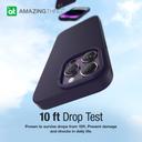 كفر جوال ايفون 14 برو 6.1 بوصة سيليكون ناعم ماغ سيف مقاوم للصدمات لون بنفسجي من أميزنغ ثينغ At iphone 14 pro 6.1''smoothie magsafe drop proof case