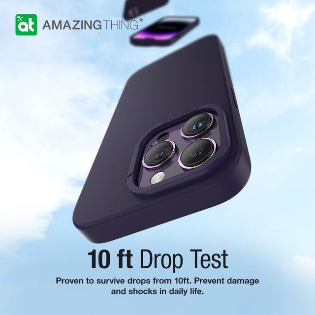 كفر جوال ايفون 14 برو 6.1 بوصة سيليكون ناعم ماغ سيف مقاوم للصدمات لون بنفسجي من أميزنغ ثينغ At iphone 14 pro 6.1''smoothie magsafe drop proof case