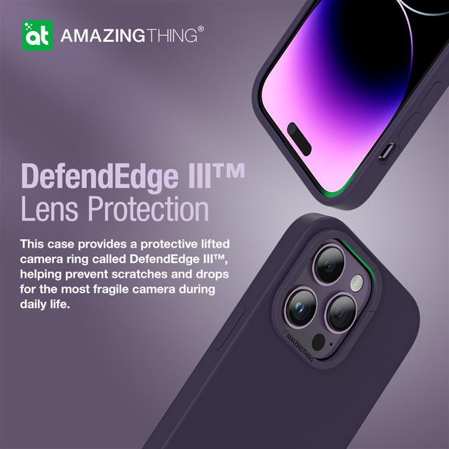 كفر جوال ايفون 14 برو 6.1 بوصة سيليكون ناعم ماغ سيف مقاوم للصدمات لون بنفسجي من أميزنغ ثينغ At iphone 14 pro 6.1''smoothie magsafe drop proof case