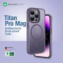 At iphone 14 pro 6.1'' titan pro magsafe drop proof case purple