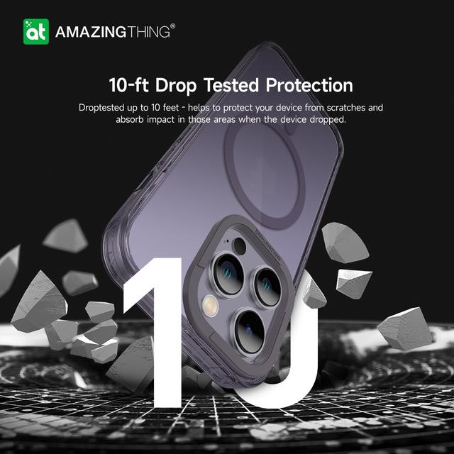At iphone 14 pro 6.1'' titan pro magsafe drop proof case purple