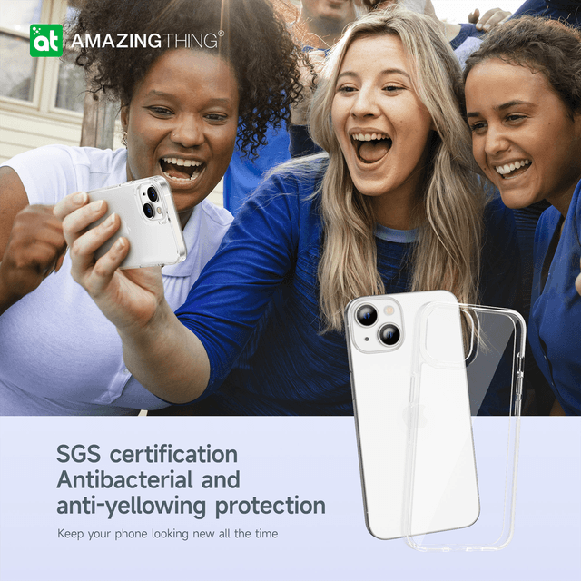 كفر جوال ايفون 14 بلس مينيمال مقاوم للسقوط 6.7 بوصة لون شفاف من أميزنغ ثينغ At iphone 14 plus minimal drop proof case