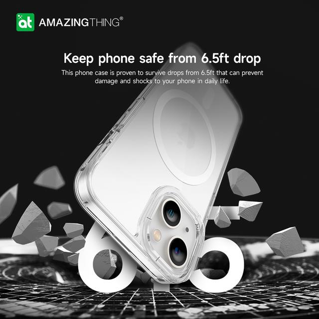 كفر جوال ايفون 14 بلس مينيمال 6.7 بوصة ماغ سيف لون شفاف من أميزنغ ثينغ At iphone 14 plus minimal magsafe drop proof case - SW1hZ2U6MTQ1NzM0Mw==