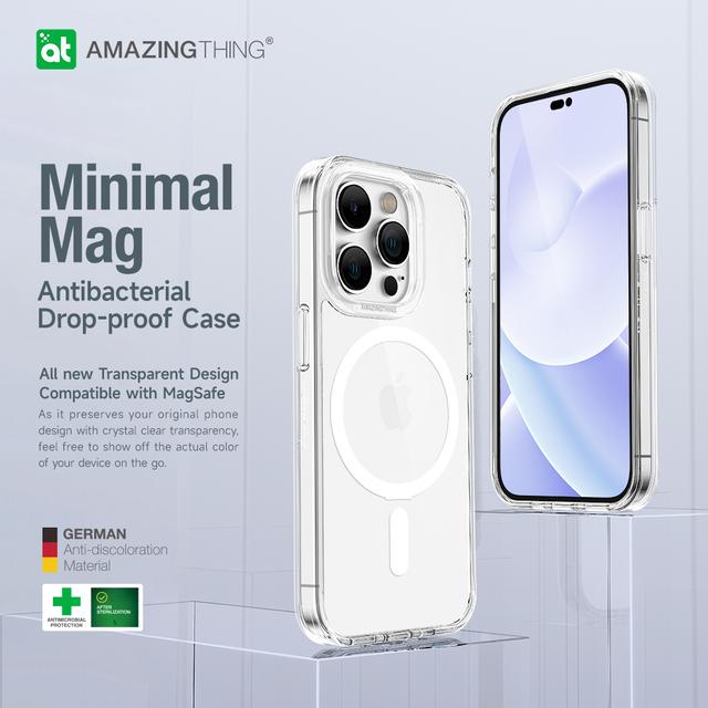 At iphone 14 pro max 6.7'' minimal magsafe drop proof case transparent