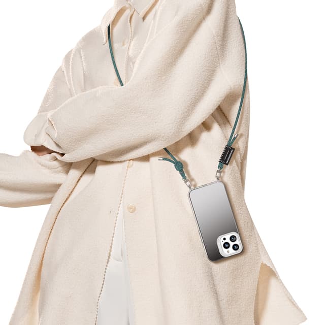 كفر جوال ايفون 13 برو 6.1 بوصة بخلفية عاكسة مع حزام لون أخضر من أميزنغ ثينغ At iphone 13 pro 6.1"advanta crossbody case mirror back with lanyard