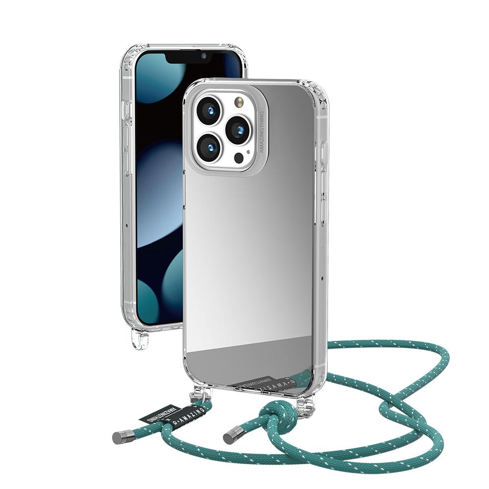 كفر جوال ايفون 13 برو 6.1 بوصة خلفية عاكسة مع حزام لون أخضر من أميزنغ ثينغ At iphone 13 pro advanta crossbody case