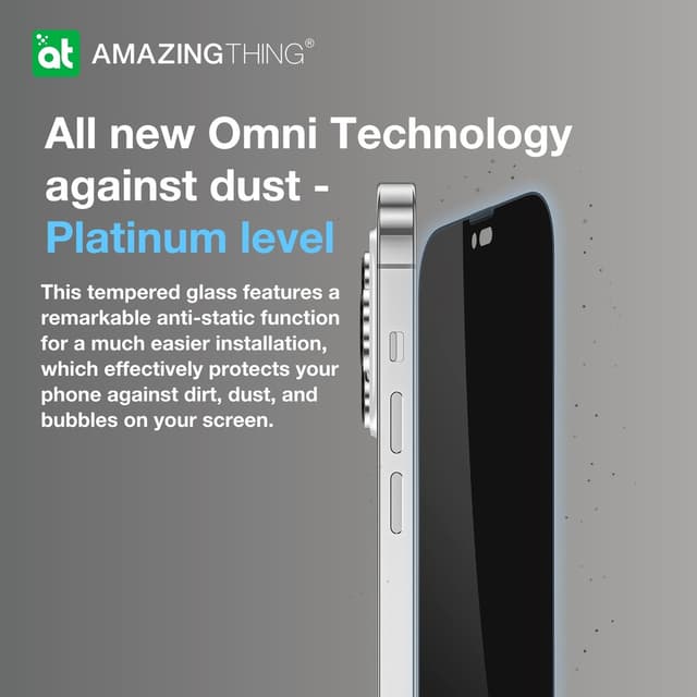 شاشة الملاقيف شاشة حماية زجاجية 2.75 دي للايفون 14 من أميزنغ ثينغ مع فلتر مانغ غبار للسبيكر At iphone 14 dust filter titan privacy glass privacy