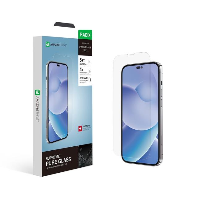 At iphone 14 pro 6.1'' 2.5d pure glass with sleeve packaging clear - SW1hZ2U6MTQ1NzI5NQ==