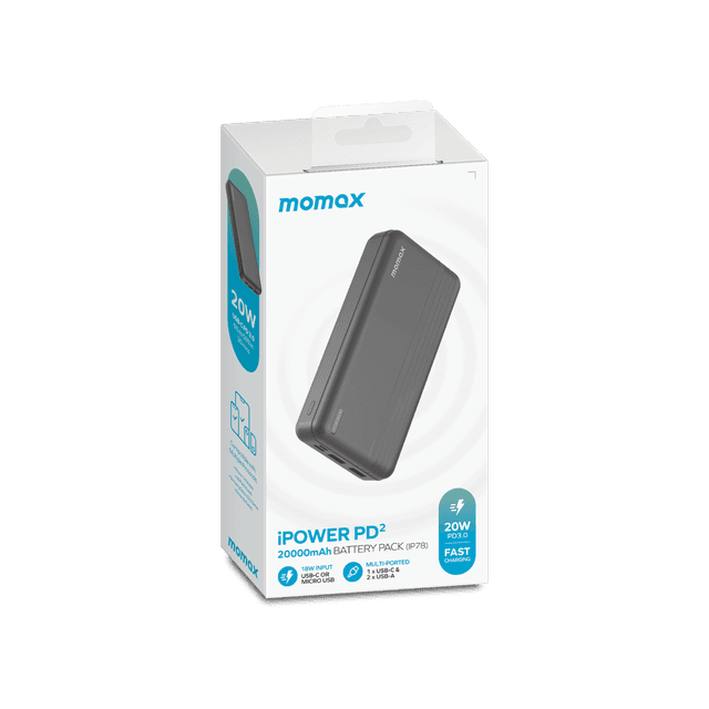 Momax ipower pd 2 20000mah external power bank black - SW1hZ2U6MTQ1ODY5Mw==