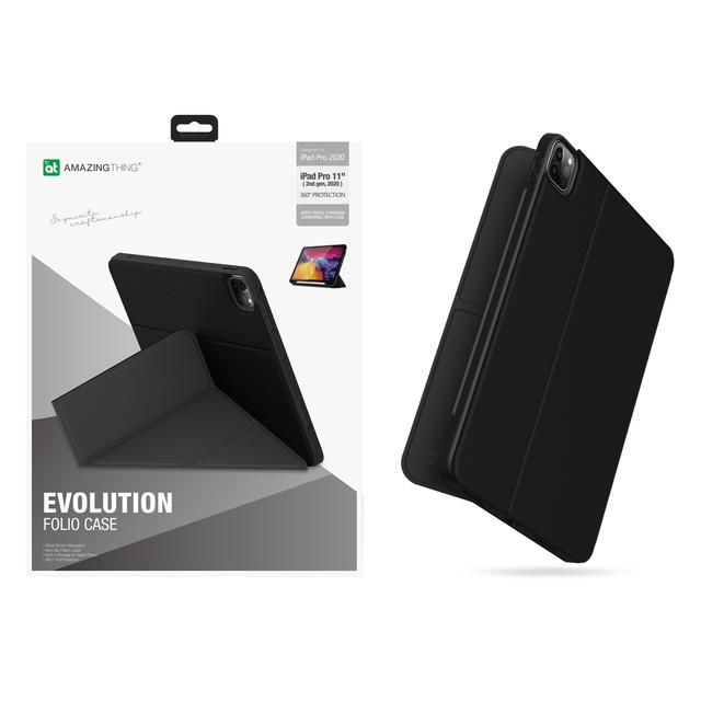 كفر ايباد 2020 ايفوليشن فوليو المضاد للبكتريا 11 بوصة من اميزنغ ثينغ لون أسود At evolution folio case for ipad pro 11"2020 - SW1hZ2U6MTQ2MTUwMw==