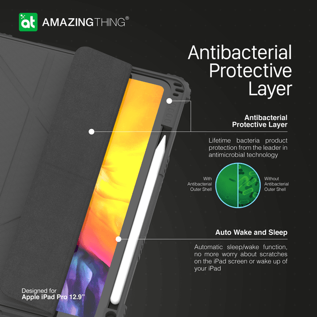 At Anti-Bacterial Evolution Folio Case For Ipad Pro 12.9''2020 Apple - SW1hZ2U6MTQ2MTUwMA==