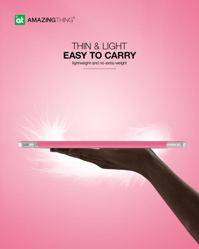 كفر ايباد اير 5 2022 مقاوم للصدمات 10.9 بوصة سموثي من أميزنغ ثينغ لون وردي At smoothie drop proof case for ipad air 5 2022