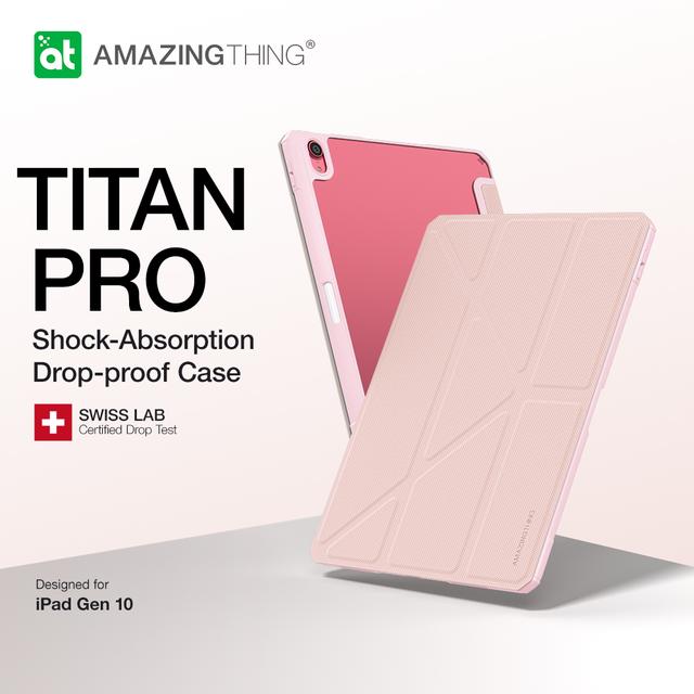 كفر ايباد 2022 تيتان برو فوليو 10.9 بوصة من اميزنغ ثينغ لون وردي At titan pro folio case for ipad 2022 - SW1hZ2U6MTQ2MTM2Mw==