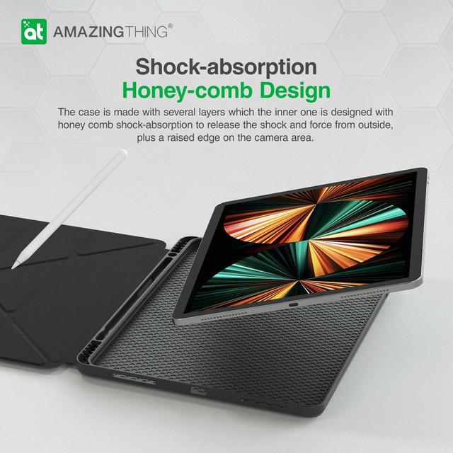 كفر ايباد 2021 مارسيكس فوليو مضاد للبكتيريا من أميزنغ ثينغ لون أسود At anti bacterial marsix folio case for ipad 2021