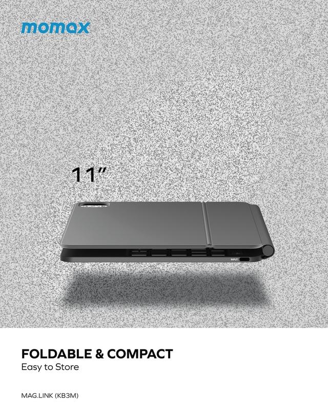 Momax mag.link wireless magnetic keyboard for ipad air 10.9" & ipad pro 11" space grey