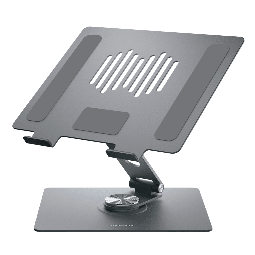 ستاند لابتوب قابل للطي من موماكس لون فضي Momax fold stand rotatable laptop stand space