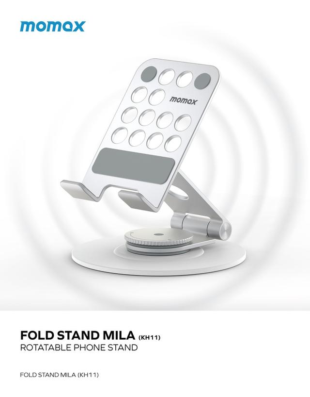 Momax fold stand mila rotatable phone stand silver - SW1hZ2U6MTQ1NzgwNg==