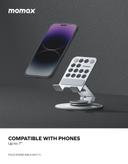 ستاند جوال ميلا قابل للطي والتدوير من موماكس لون فضي Momax fold stand mila rotatable phone stand silver - SW1hZ2U6MTQ1NzgxNA==