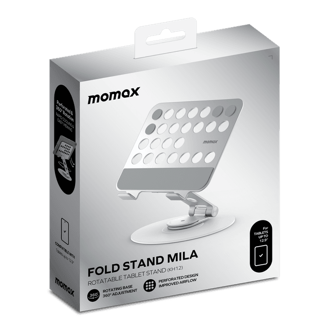Momax fold stand mila rotatable tablet stand silver