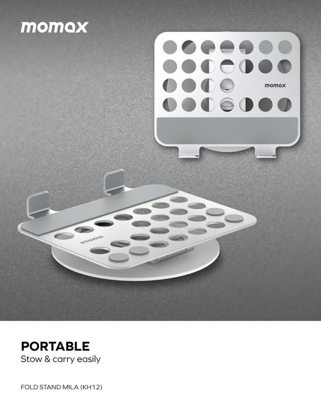 Momax fold stand mila rotatable tablet stand silver