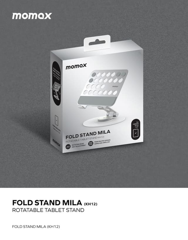 Momax fold stand mila rotatable tablet stand silver