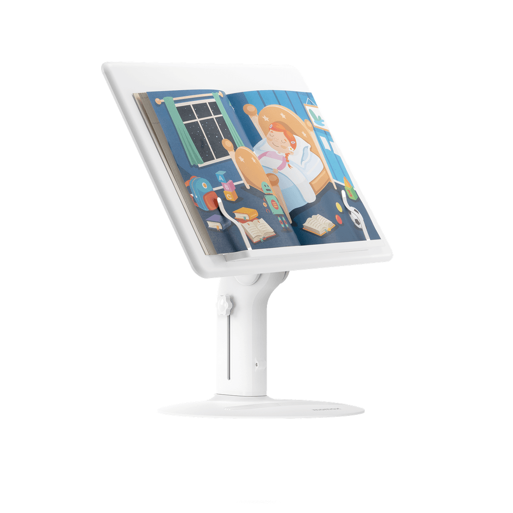 ستاند متعدد الاستخدامات للقراءة واللابتوب والتابلت من موماكس لون أبيض Momax multi stand adjustable reading stand for laptops & tablets