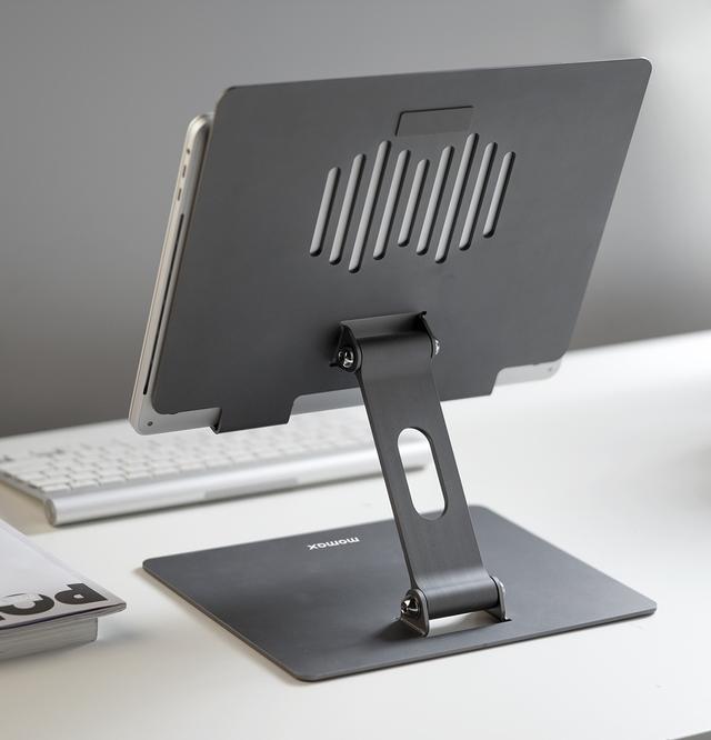 Momax adjustable stand for laptop and tablet space grey