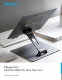 Momax adjustable stand for laptop and tablet space grey