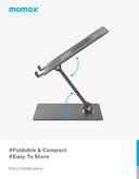Momax adjustable stand for laptop and tablet space grey