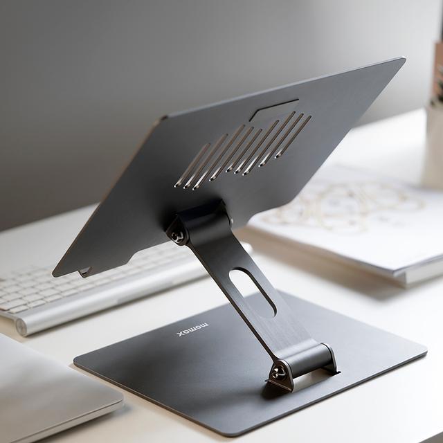 Momax adjustable stand for laptop and tablet space grey