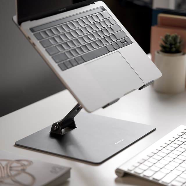 Momax adjustable stand for laptop and tablet space grey