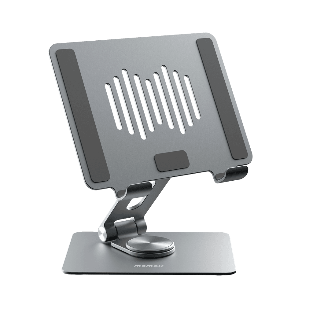 Momax fold stand adjustable tablet and laptop stand space grey