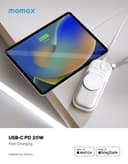 Momax airbox go power capsule with magsafe 10000mah apple 15w fast charger white