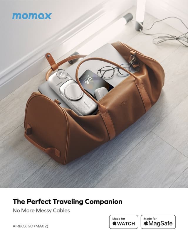 Momax airbox go power capsule with magsafe 10000mah apple 15w fast charger white