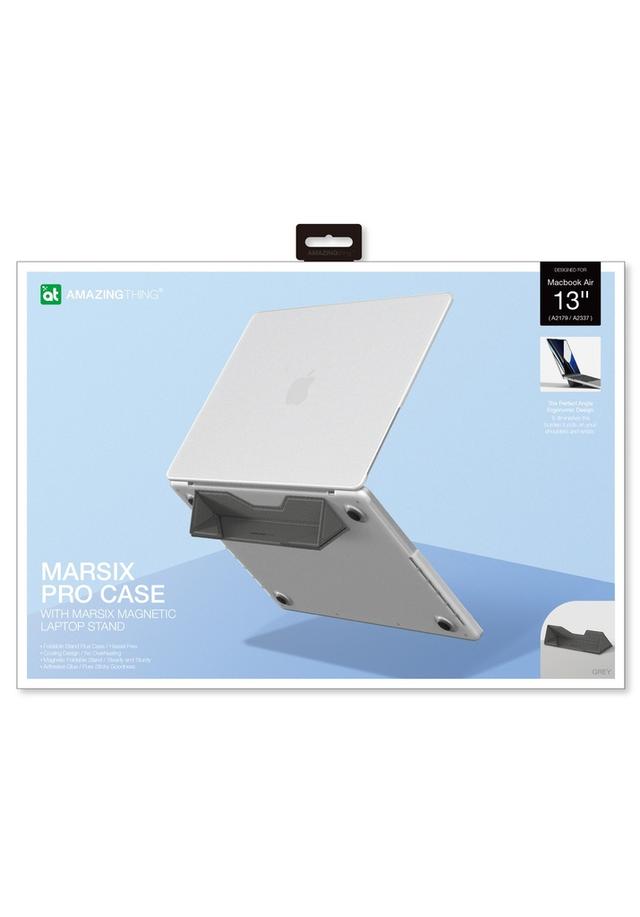 At marsix pro macbook 13" air case with magnetic stand matte clear+grey - SW1hZ2U6MTQ2MDkxMw==