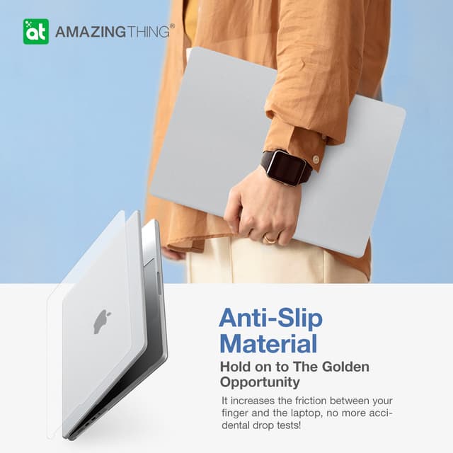 At marsix pro macbook 13'' pro case with magnetic stand matte clear+grey