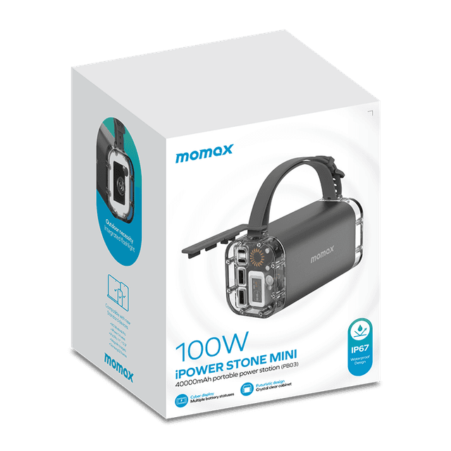 شاحن متنقل محطة شحن ستون ميني 40000 ميلي أمبير 100 وات من موماكس لون أسود Momax ipower portable power station - SW1hZ2U6MTQ2MDMxMA==