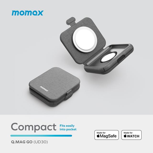 Momax q. Mag go 20w 2-in-1 wireless charger with magsafe grey - SW1hZ2U6MTQ1OTAxNg==