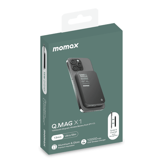 Momax q.mag x1 10000mah 15w magsafe wireless power bank black - SW1hZ2U6MTQ1NzMwOQ==