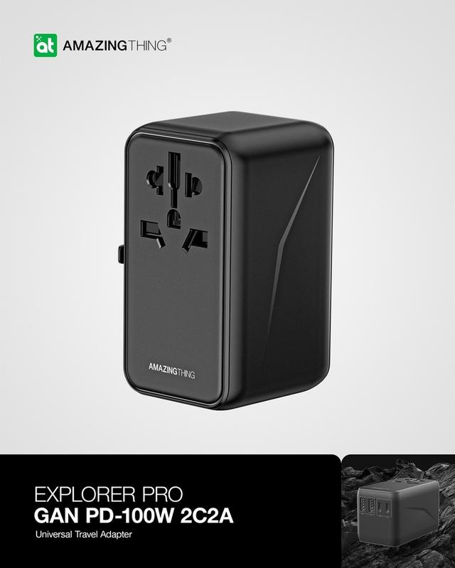 At explorer pro pd100w 4 ports 2a+2c travel charger black - SW1hZ2U6MTQ2MjY5OA==