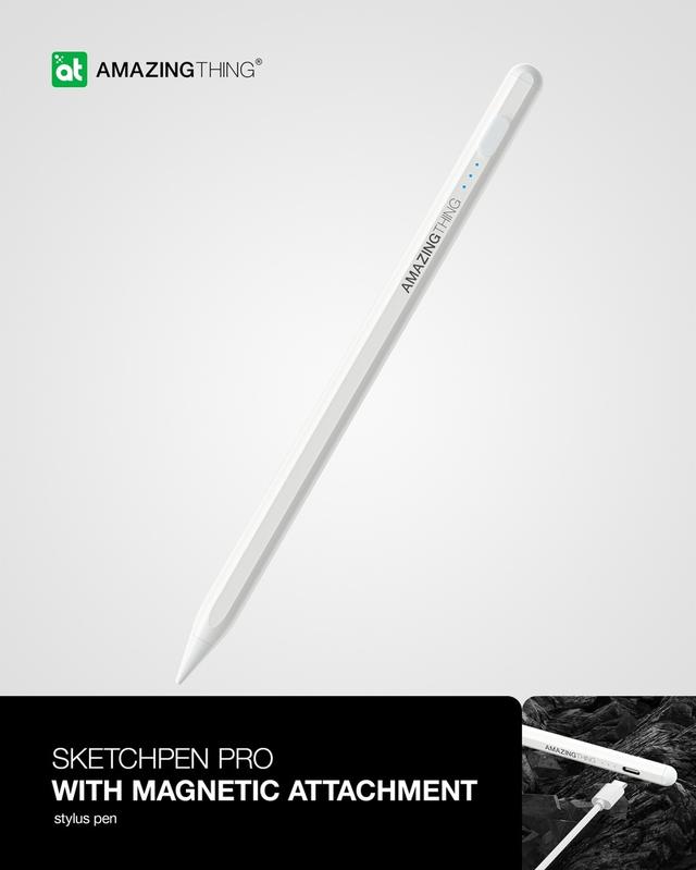 قلم ايباد برو مع ملحق مغناطيسي لايباد ميني وبرو واير لون أبيض At stylus pen pro with magnetic attachment for ipad - SW1hZ2U6MTQ1ODU5Nw==