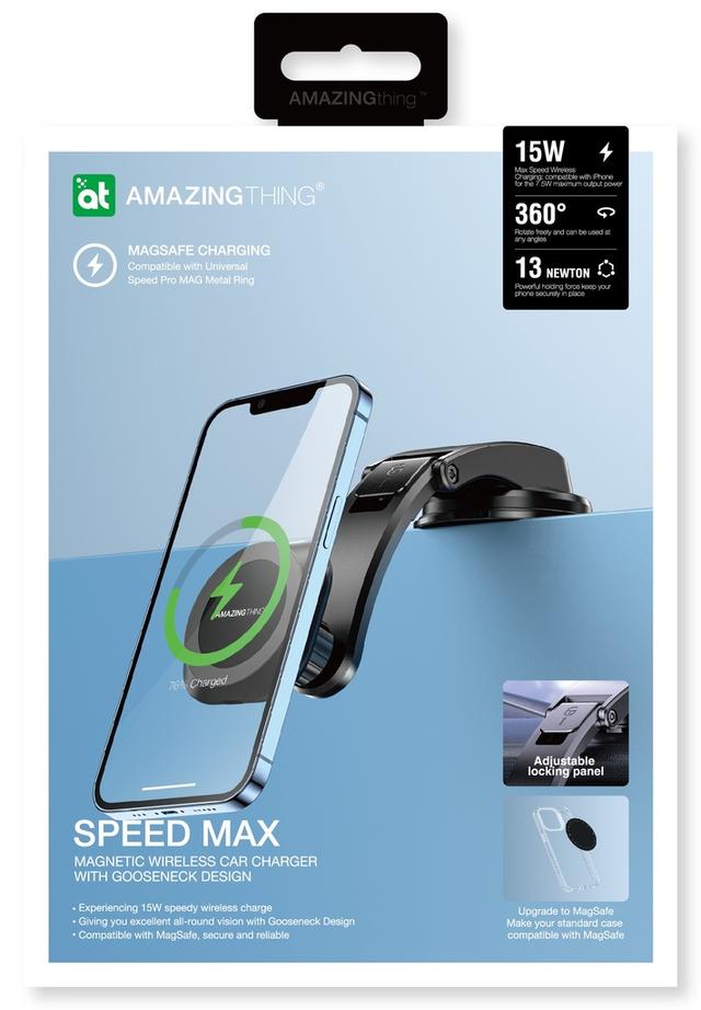 شاحن لاسلكي مغناطيسي للسيارة 15 وات ماغ سيف من أميزنغ ثينغ لون أسود At speed max magnetic 15w car mount dashboard - SW1hZ2U6MTQ2MjQ4Nw==