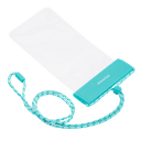 شنطة جوال مقاومة للماء لون شفاف مع علاقة بالرقبة من موماكس لون أزرق فاتح Momax waterproof pouch universal with neck strap